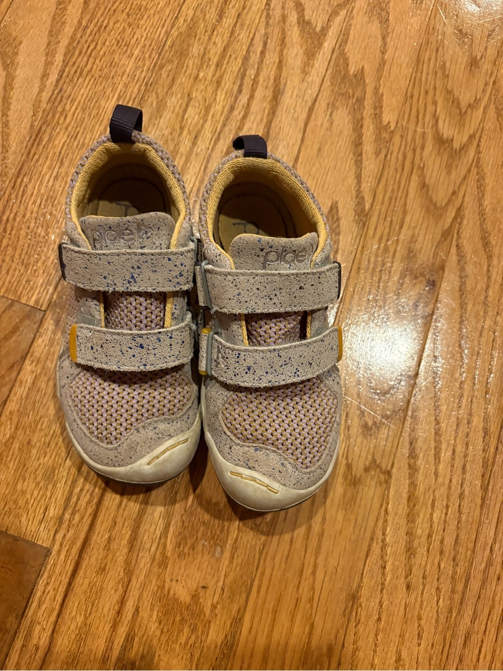 PLAE Kids Beige and Purple Velcro Sneakers